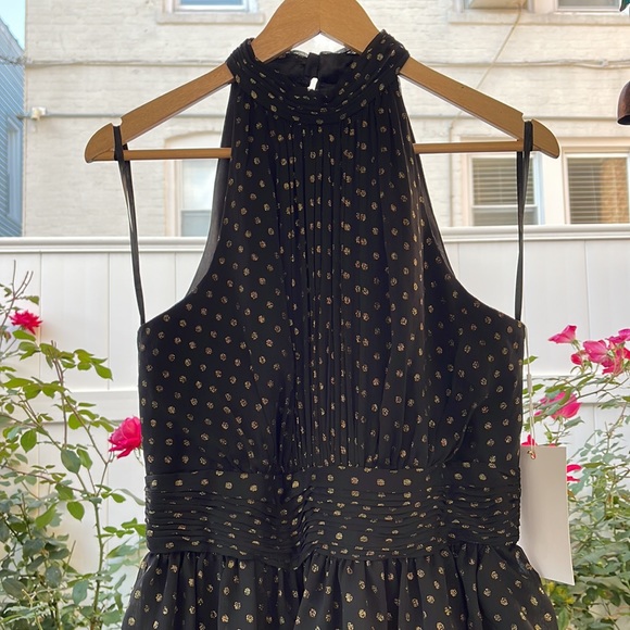 Mac Duggal - Layered Polka Dot Halter Cocktail Dress - Size 8 - Picture 4 of 17